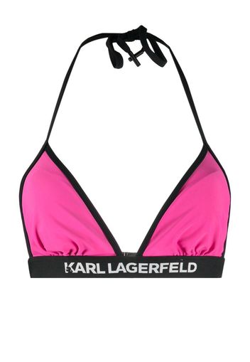 Karl Lagerfeld Top bikini con banda logo - Rosa