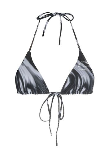 Karl Lagerfeld Top bikini 21 Rue St-Guillaume con stampa - Nero