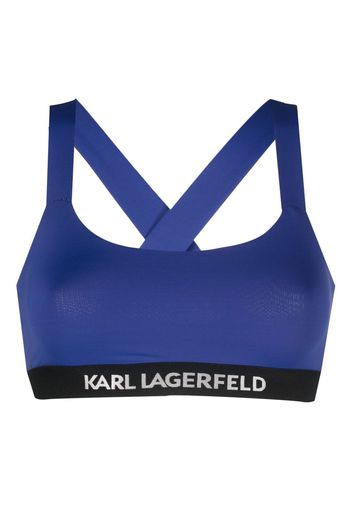 Karl Lagerfeld Top con stampa - Blu