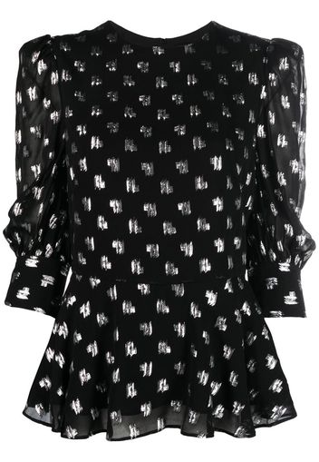 Karl Lagerfeld Blusa svasata con monogramma - Nero