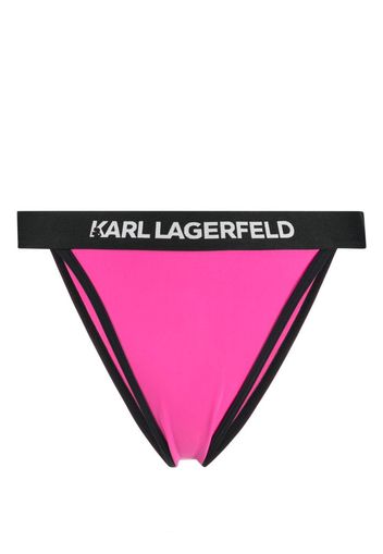 Karl Lagerfeld Slip bikini con banda logo - Rosa