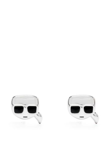 Karl Lagerfeld Ikonik Karl stud earrings - Argento