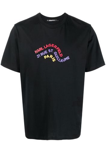 Karl Lagerfeld wave logo-print T-shirt - Nero