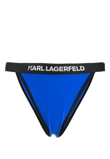 Karl Lagerfeld Slip bikini con banda logo - Blu