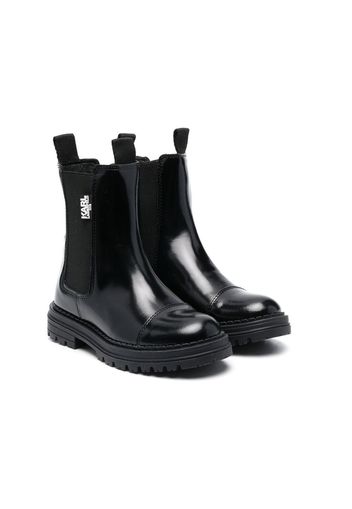 Karl Lagerfeld Kids logo-tag ankle boots - Nero