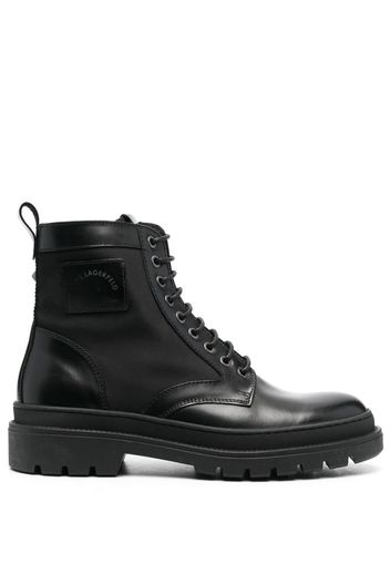 Karl Lagerfeld logo-patch ankle boots - Nero