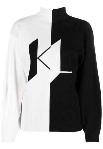 Karl Lagerfeld Maglione con monogramma jacquard - Bianco