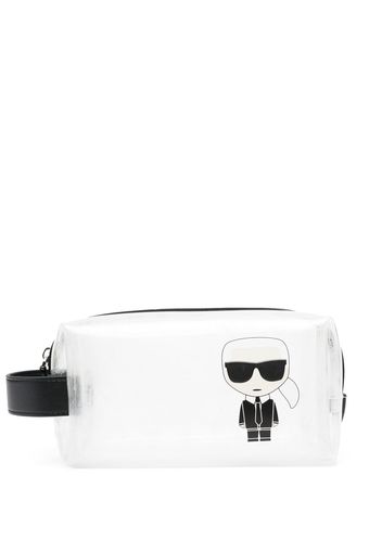 Karl Lagerfeld Trousse make up con stampa Karlito - Nero