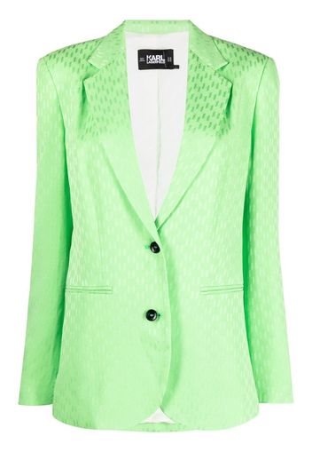 Karl Lagerfeld Blazer monopetto con monogramma jacquard - Verde