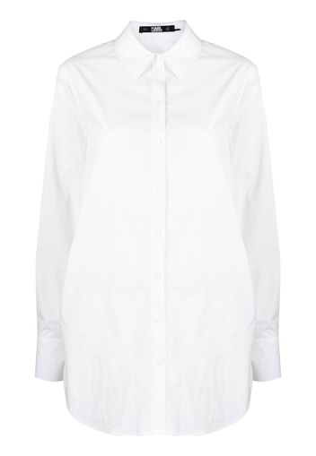 Karl Lagerfeld Camicia lunga con schiena scoperta - Bianco