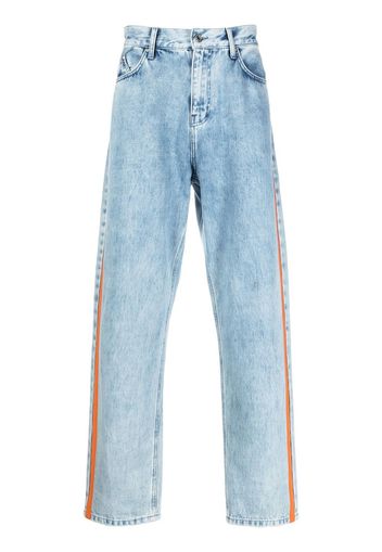 Karl Lagerfeld Jeans dritti con righe a contrasto - Blu