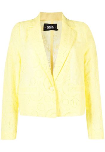 Karl Lagerfeld Blazer crop in pizzo sangallo - Giallo