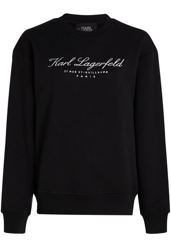 Karl Lagerfeld embroidery-logo long-sleeves sweatshirt - Nero