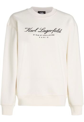 Karl Lagerfeld embroidery-logo sweatshirt - Bianco