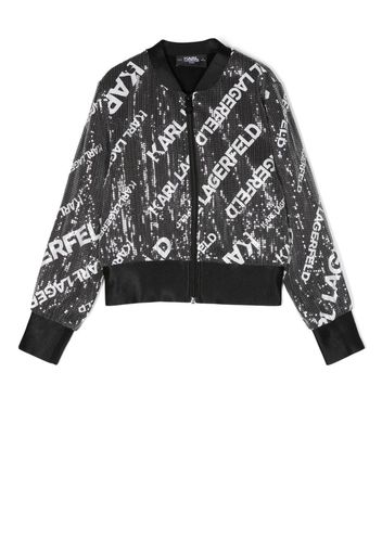 Karl Lagerfeld Kids Bomber con paillettes - Nero