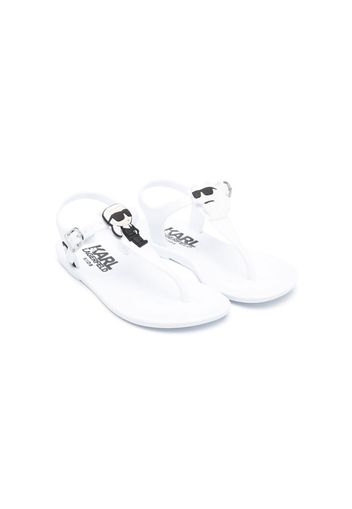 Karl Lagerfeld Kids glossy-finish patch-detail sandals - Bianco