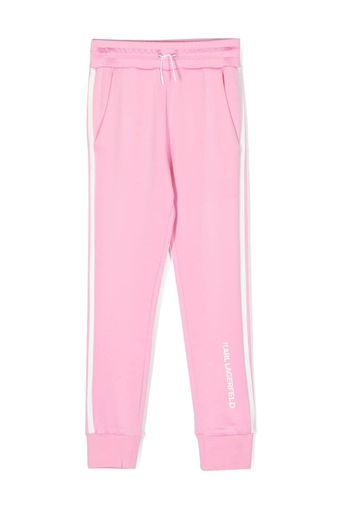 Karl Lagerfeld Kids side-stripe tapered sweatpants - Rosa