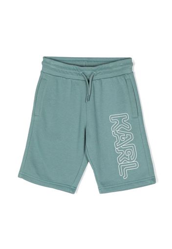 Karl Lagerfeld Kids logo-print track shorts - Verde