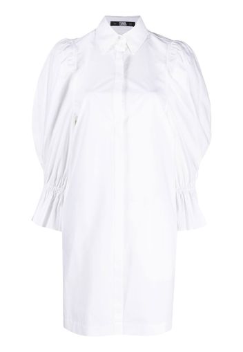 Karl Lagerfeld puff-sleeve organic-cotton shirt dress - Bianco