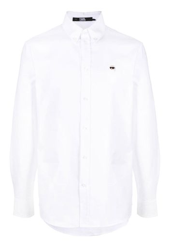Karl Lagerfeld embroidered logo shirt - Bianco