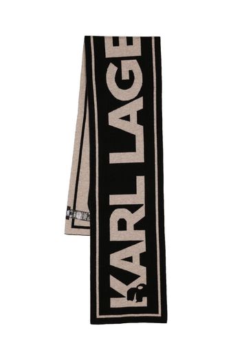 Karl Lagerfeld Kessential logo-knit scarf - Nero