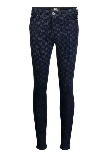 Karl Lagerfeld monogram skinny jean - Blu