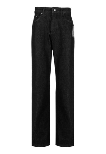 Karl Lagerfeld logo-embroidery straight-leg jeans - Nero