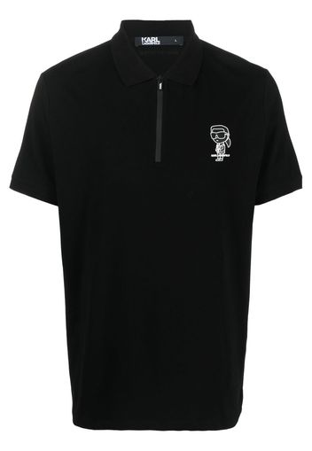 Karl Lagerfeld Ikonik Karl zipped polo shirt - Nero