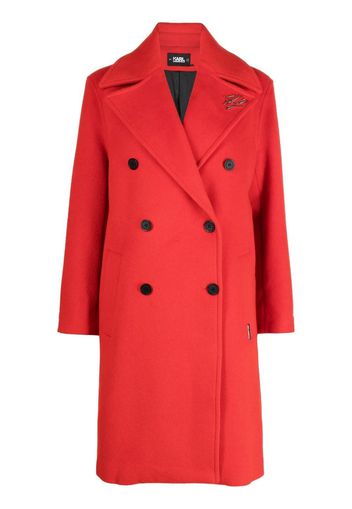 Karl Lagerfeld Cappotto midi doppiopetto - Rosso