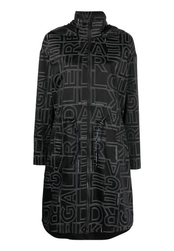 Karl Lagerfeld Parka con monogramma jacquard - Nero