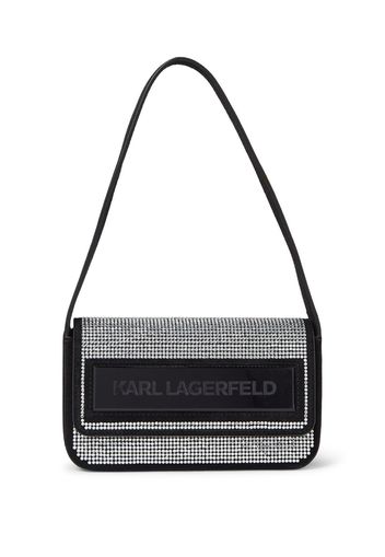 Karl Lagerfeld Borsa a spalla K/Essential con cristalli - Nero