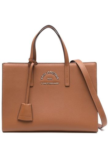 Karl Lagerfeld Borsa tote con logo media - Marrone