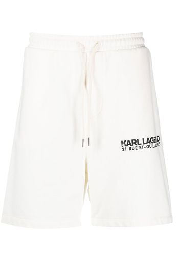 Karl Lagerfeld Shorts sportivi con stampa - Bianco