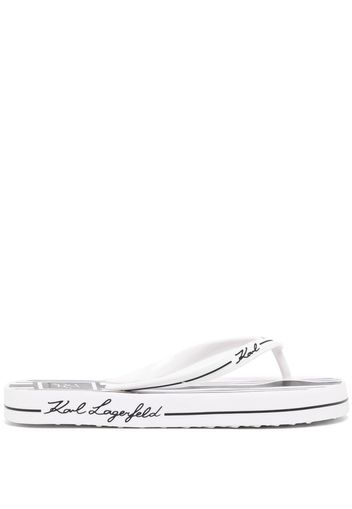 Karl Lagerfeld Kosta logo-print flip-flops - Bianco