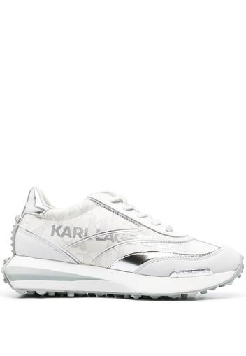 Karl Lagerfeld logo-print leather sneakers - Bianco