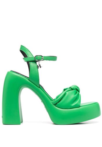Karl Lagerfeld knot-detail leather sandals - Verde