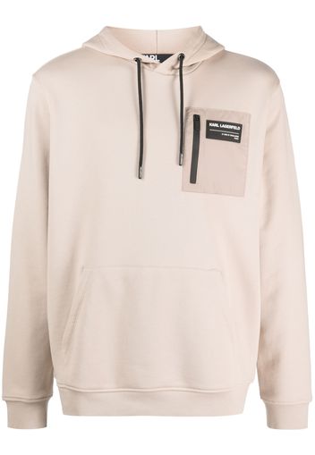 Karl Lagerfeld chest logo-patch hoodie - Toni neutri