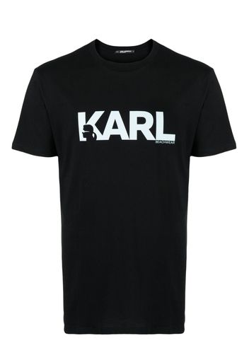 Karl Lagerfeld Karl logo-print cotton beach T-shirt - Nero