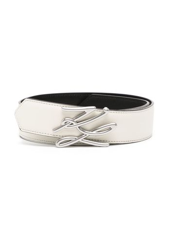 Karl Lagerfeld K/Autograph leather belt - Bianco