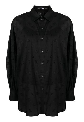 Karl Lagerfeld logo-monogram cotton shirt - Nero