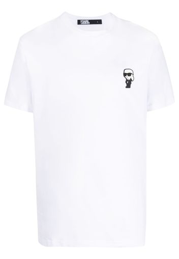 Karl Lagerfeld logo-patch cotton T-shirt - Bianco
