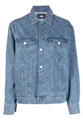 Karl Lagerfeld logo-print denim jacket - Blu