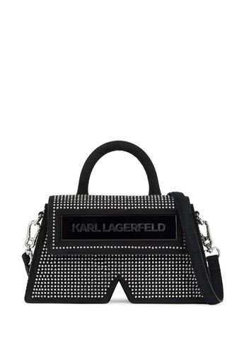 Karl Lagerfeld Borsa a tracolla Ikon K con cristalli - Nero