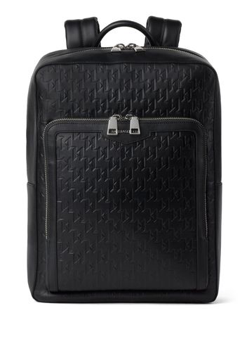 Karl Lagerfeld K/LOOM monogram-embossed leather backpack - Nero