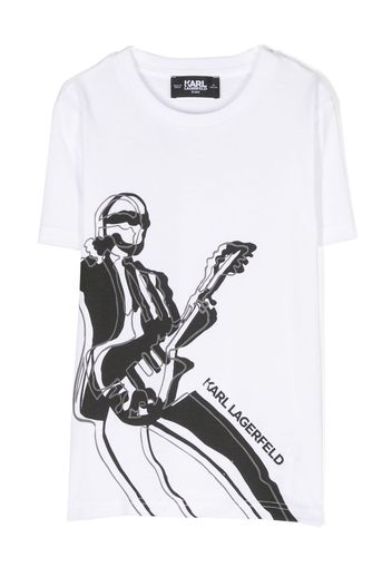 Karl Lagerfeld Kids Rock-print T-shirt - Bianco