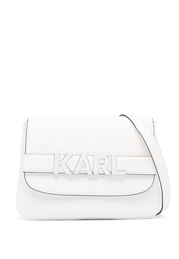 Karl Lagerfeld Borsa a spalla K/Letters con applicazione - Bianco