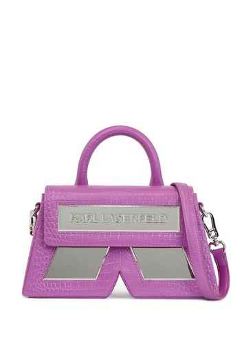 Karl Lagerfeld Borsa a tracolla Ikon K effetto coccodrillo - Viola