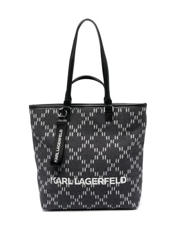 Karl Lagerfeld Borsa tote con monogramma jacquard - Nero