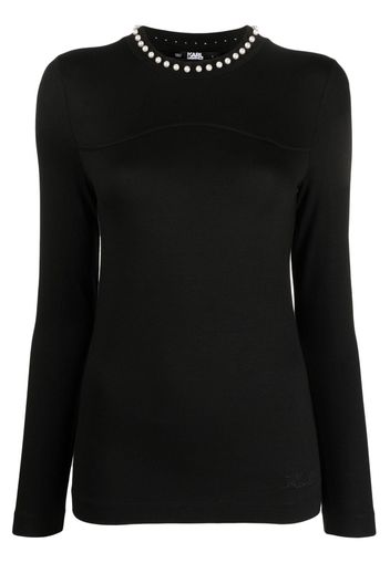 Karl Lagerfeld Top a maniche lunghe - Nero