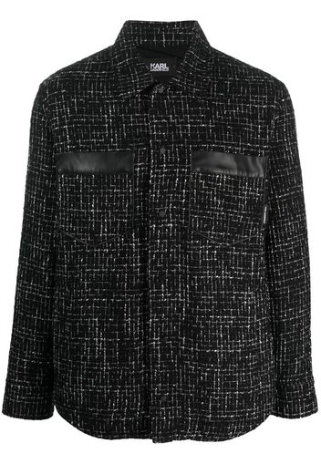 Karl Lagerfeld Giacca-camicia bouclé - Nero